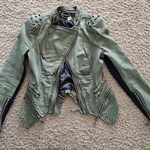 Shalang Women's Green Jacket Size Small With Zippers